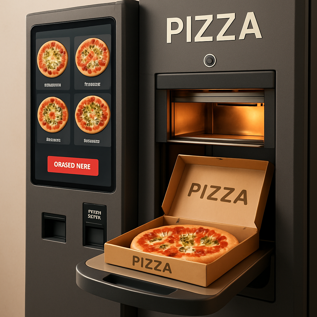 découvrez le fonctionnement d'un distributeur automatique de pizza, de la préparation à la livraison, pour savourer une pizza fraîche en quelques minutes.