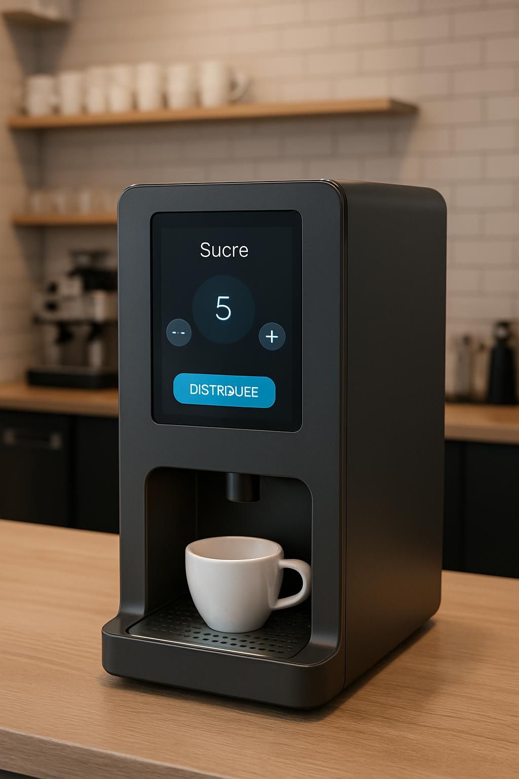 découvrez notre distributeur de sucre automatique, idéal pour les coffee shops, offrant praticité et hygiène pour un service rapide et soigné.